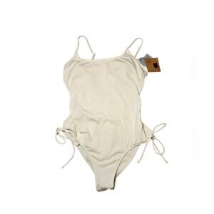 NWT- M (8-10) Women's Shade & Shore Cream Swim/Bodysuit with Adjustable Straps